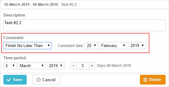 Constraint control