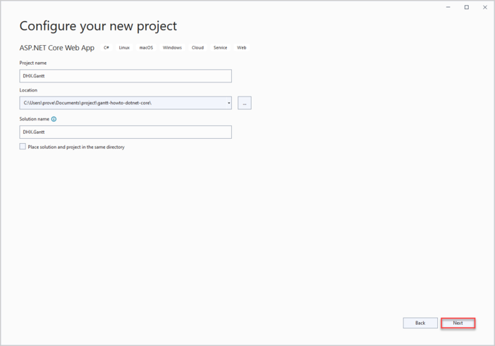 dhtmlxGantt with ASP.NET Core 配置项目