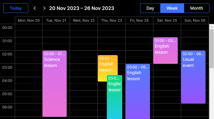DHTMLX Scheduler - Dark Theme
