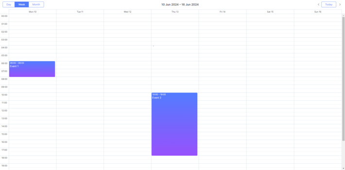 Scheduler Vue events
