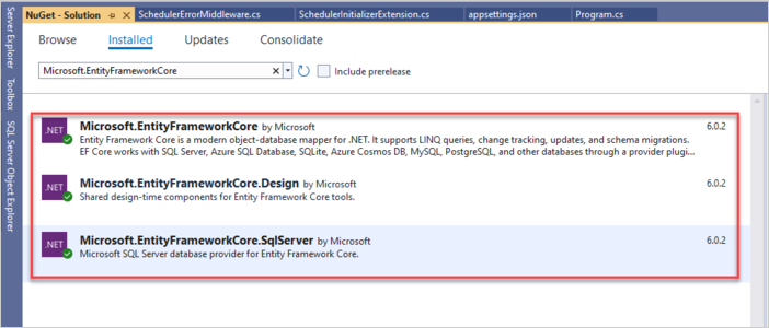 Entity via Nuget