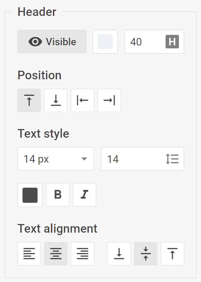 Header control