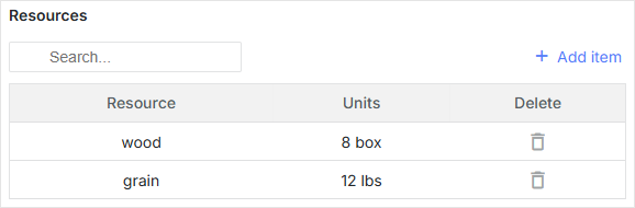 Resource Assignments control options