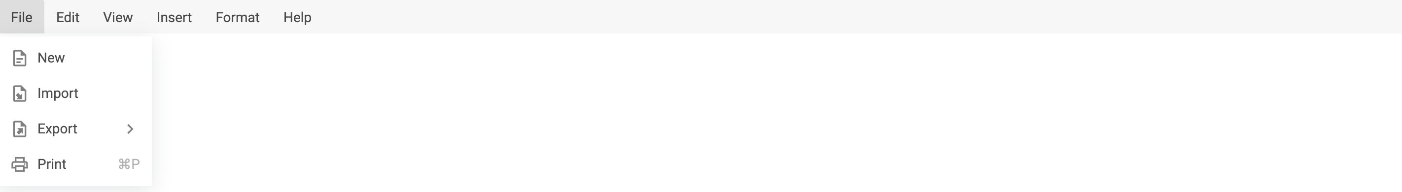 문서 및 파일 작업이 있는 DHTMLX RichText 메뉴바