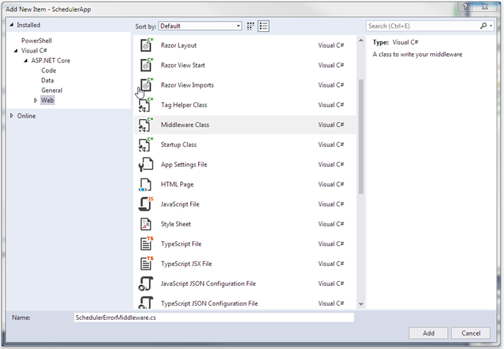 Create middleware class
