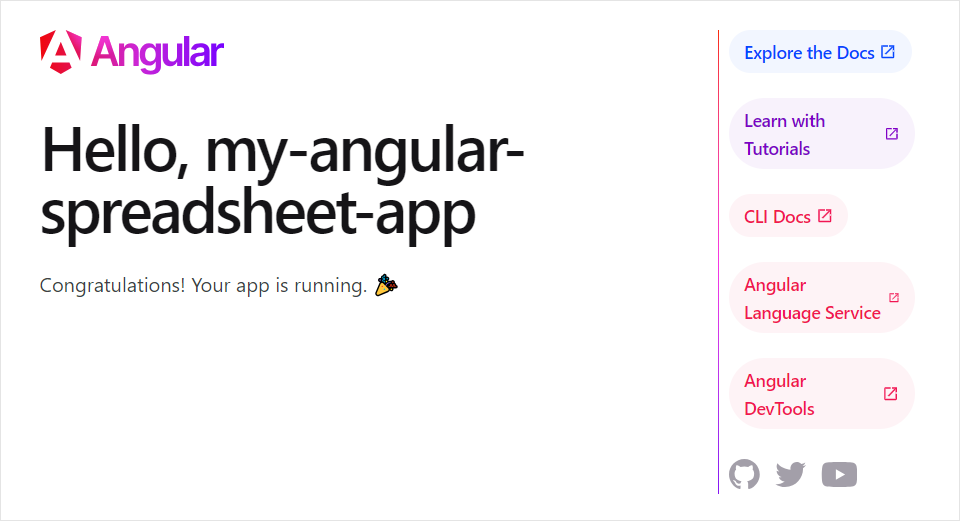 Angular app running