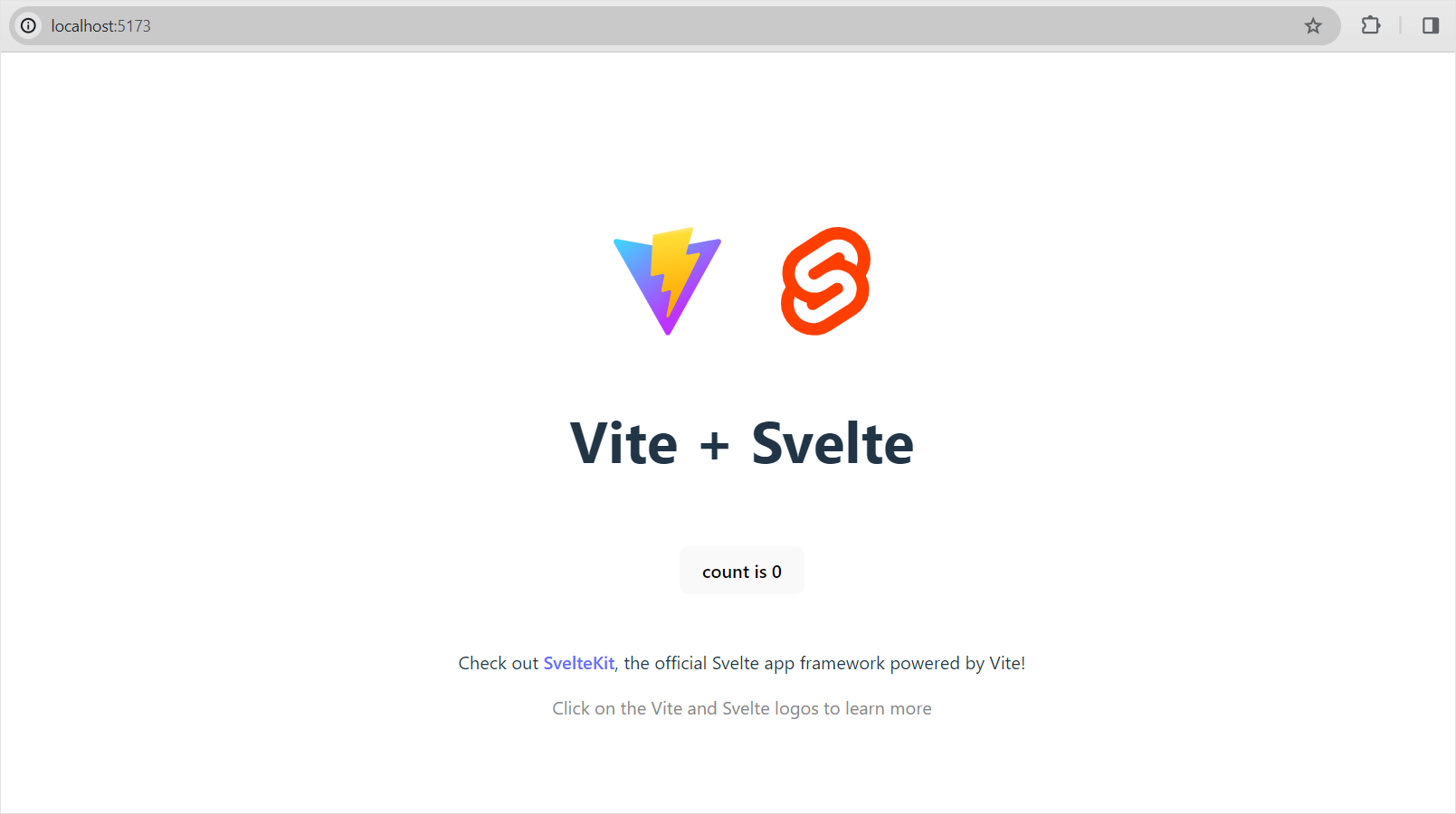 Svelte app running