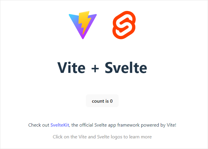 Svelte app running